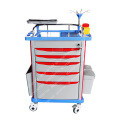 Nursing Patinet Hospital Furniture ABS Emergency Trolley with Drawer